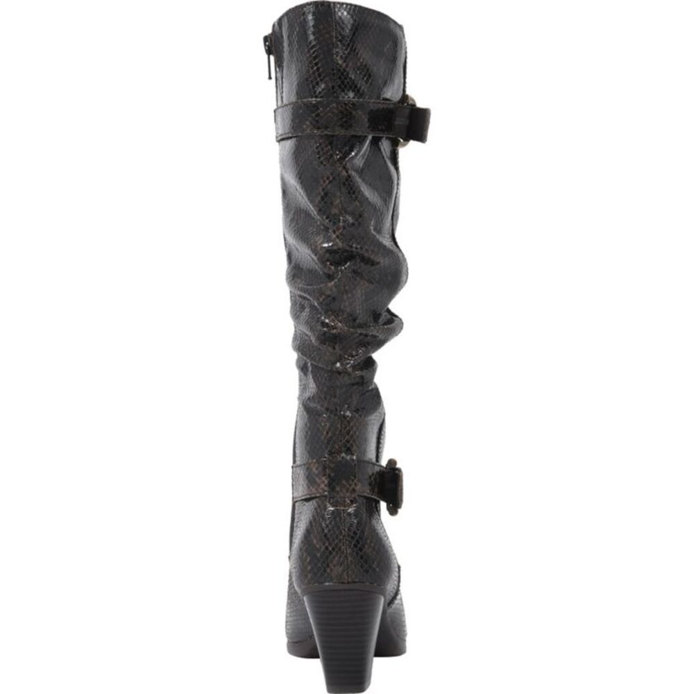 RIALTO Womens Brown Ruched Farewell Almond Toe Zip-Up Slouch Boot 9.5 - Picture 2 of 4
